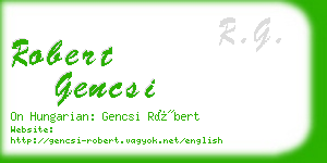 robert gencsi business card